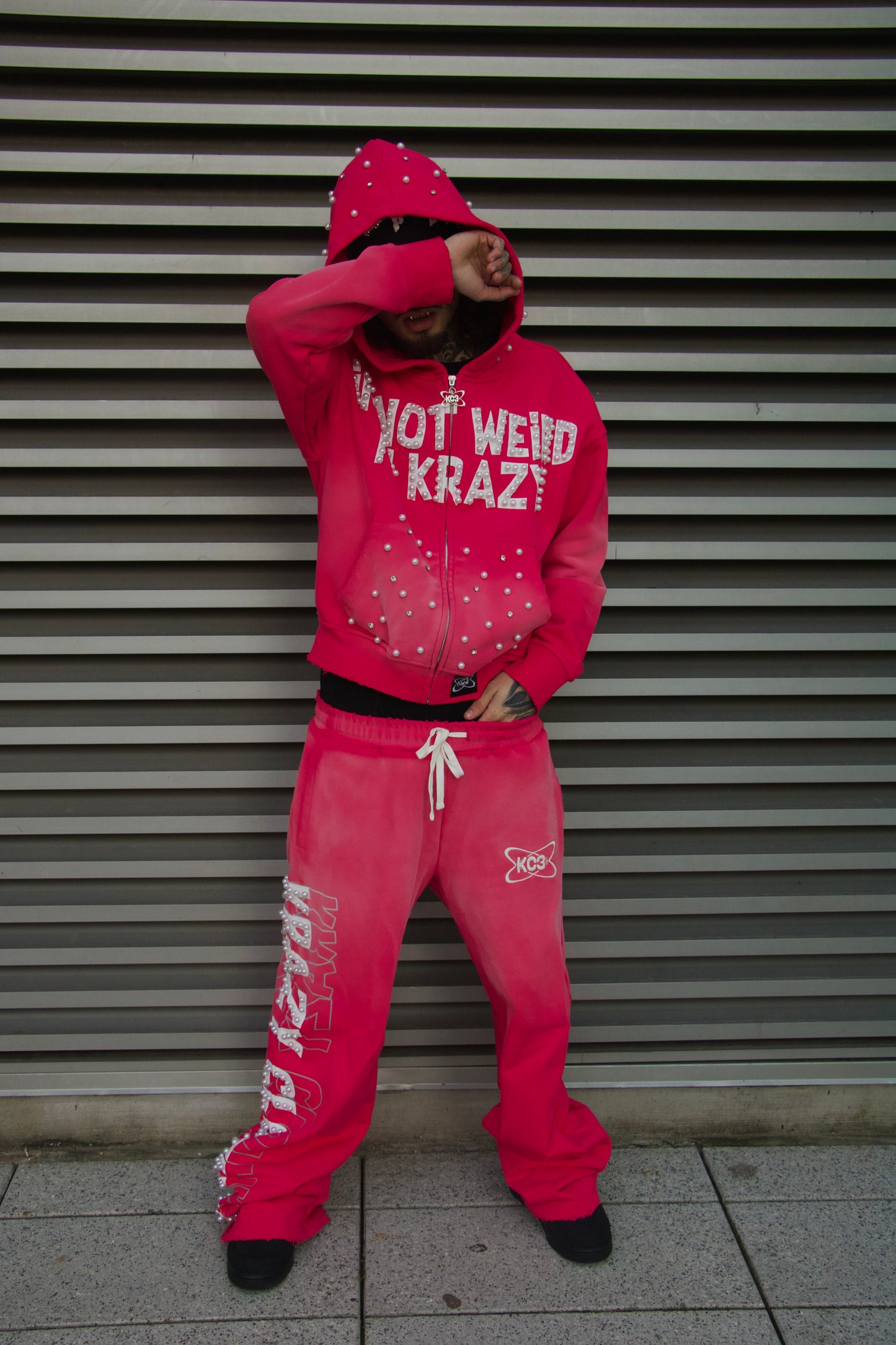 "I'M NOT WEIRD I'M KRAZY" Jumpsuit Pink SET