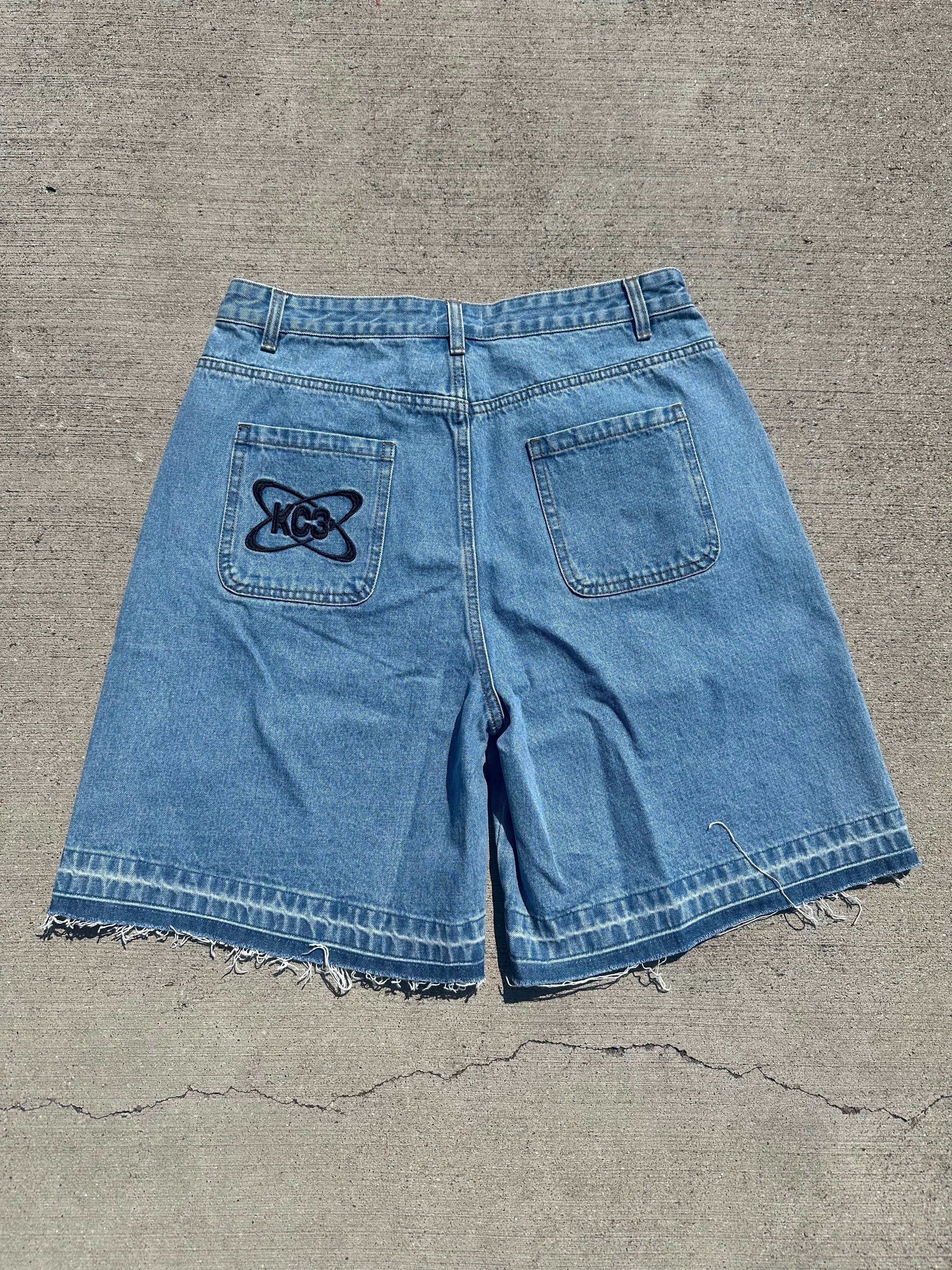 "Kc3 Patchwork" Jean shorts