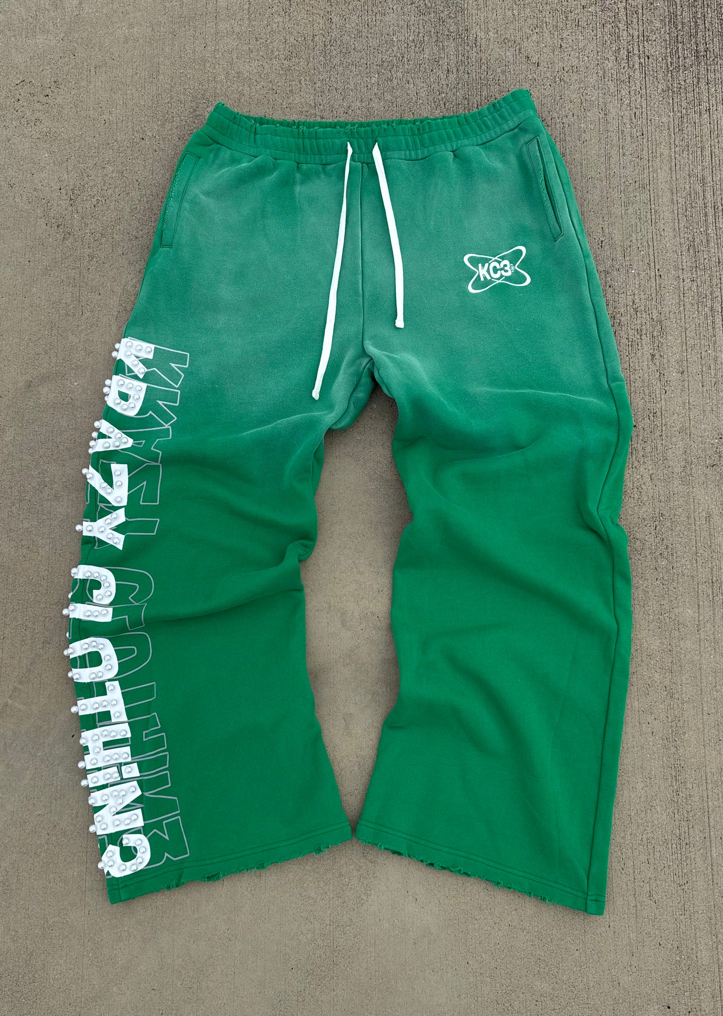 "Krazy Clothin3" Green SweatPants