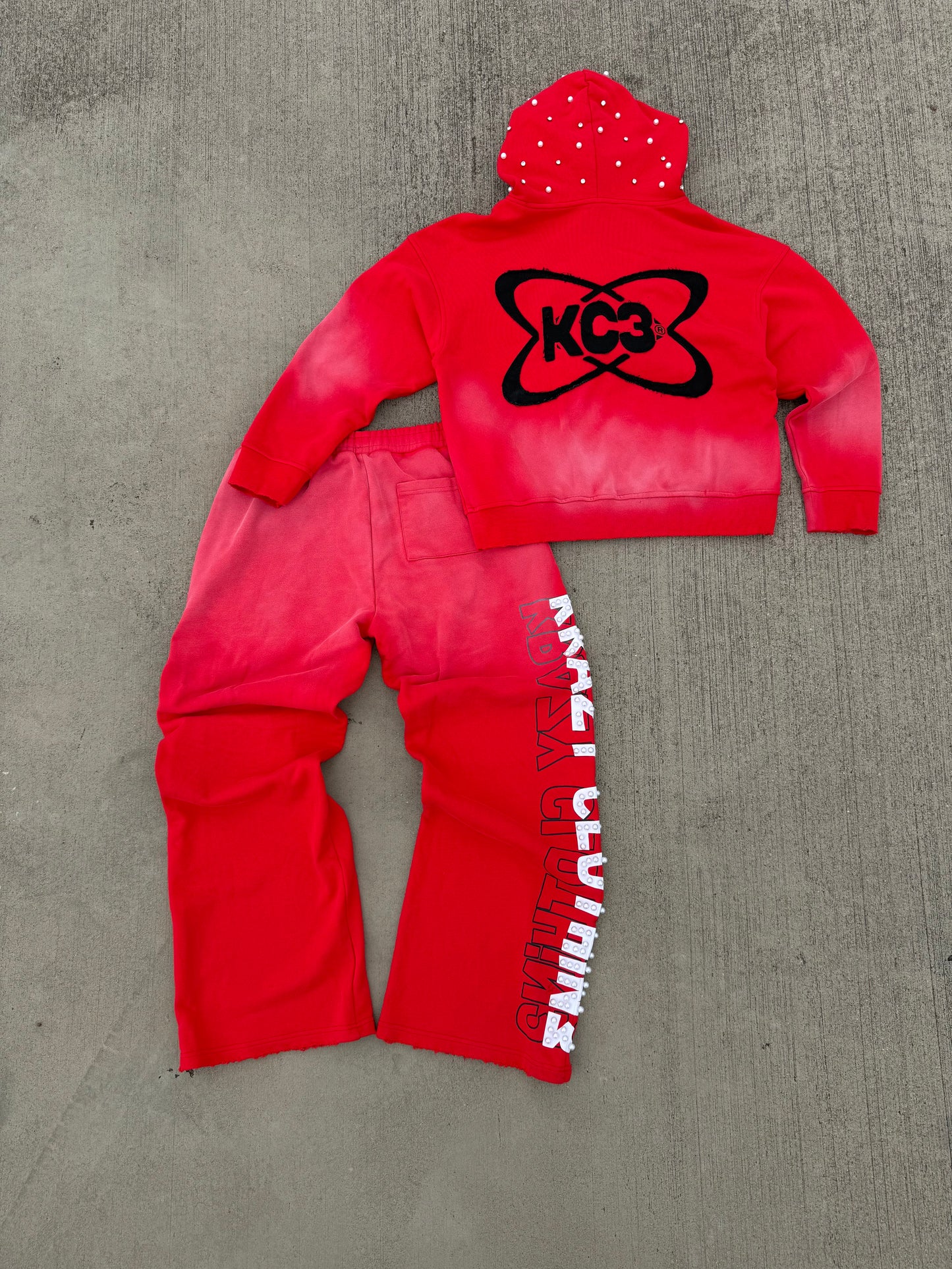 "I'M NOT WEIRD I'M KRAZY" Jumpsuit Red SET