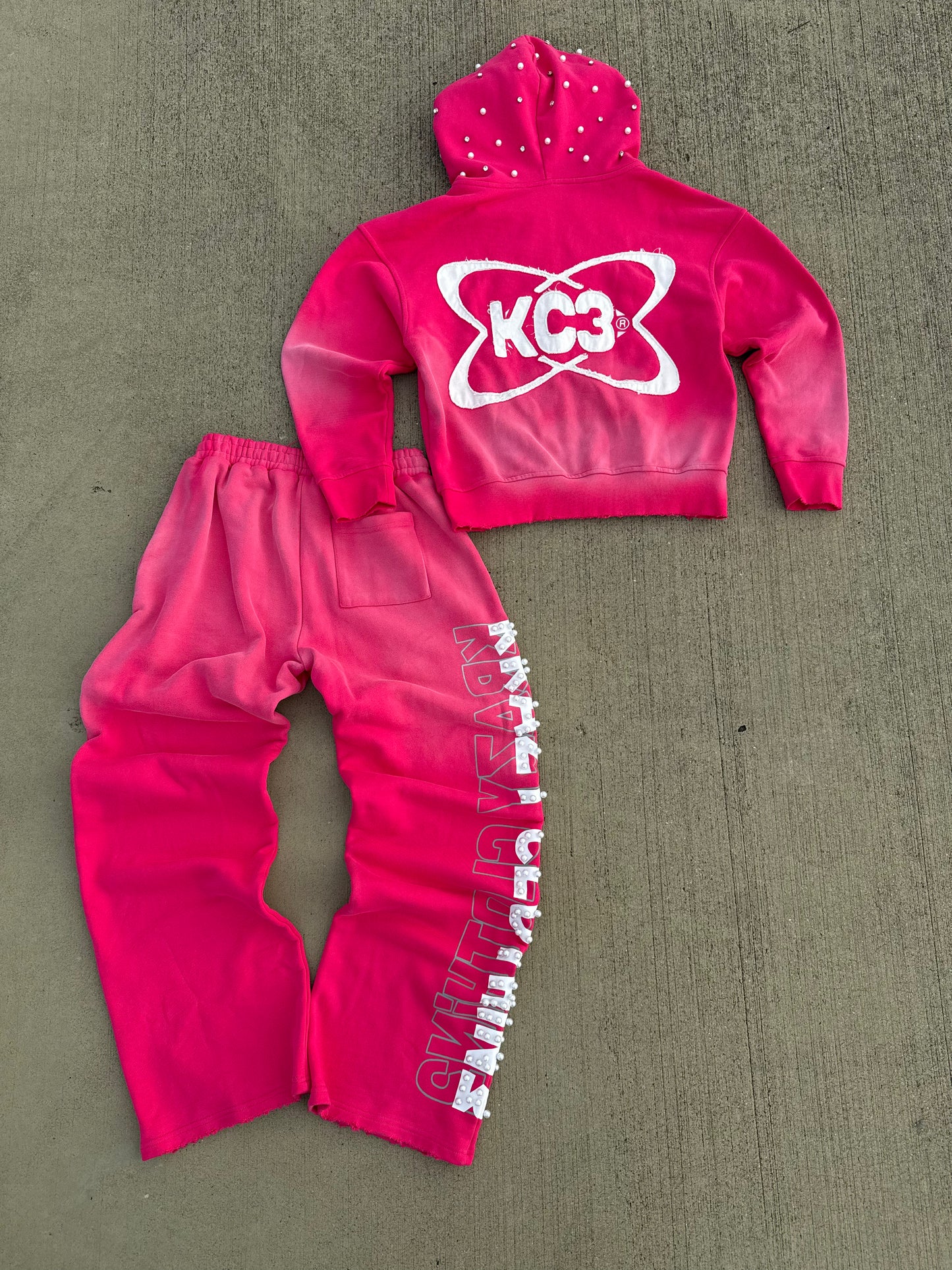 "I'M NOT WEIRD I'M KRAZY" Jumpsuit Pink SET