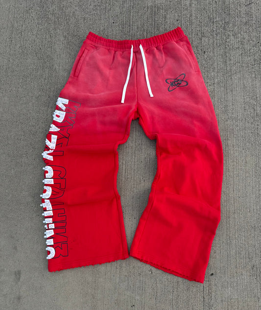 "Krazy Clothin3"  Red SweatPants