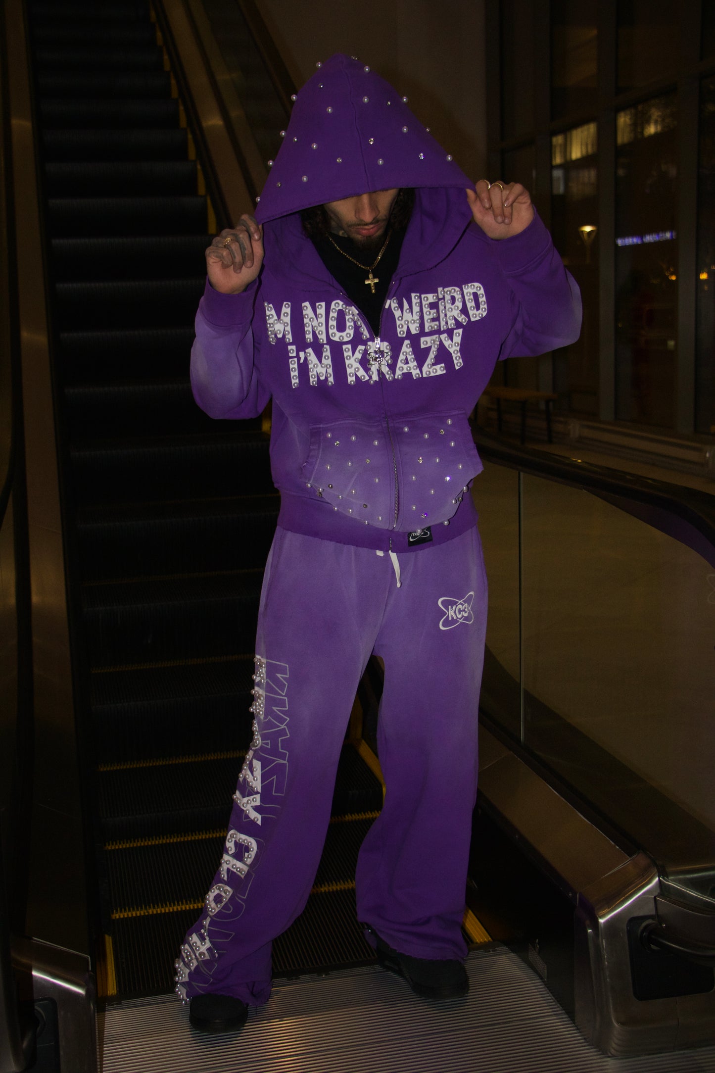 "I'M NOT WEIRD I'M KRAZY" Jumpsuit Purple SET