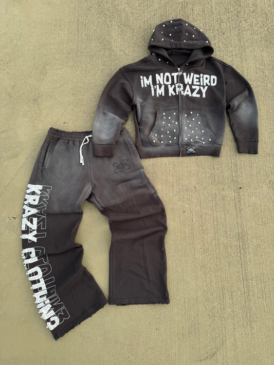 "I'M NOT WEIRD I'M KRAZY" Jumpsuit Black SET
